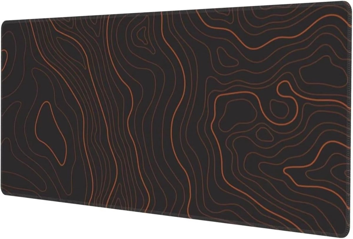 Grote muismat - XL bureauonderlegger - Precisie gamen - Gestikte randen - 80 x 40 cm - Zwart bruin