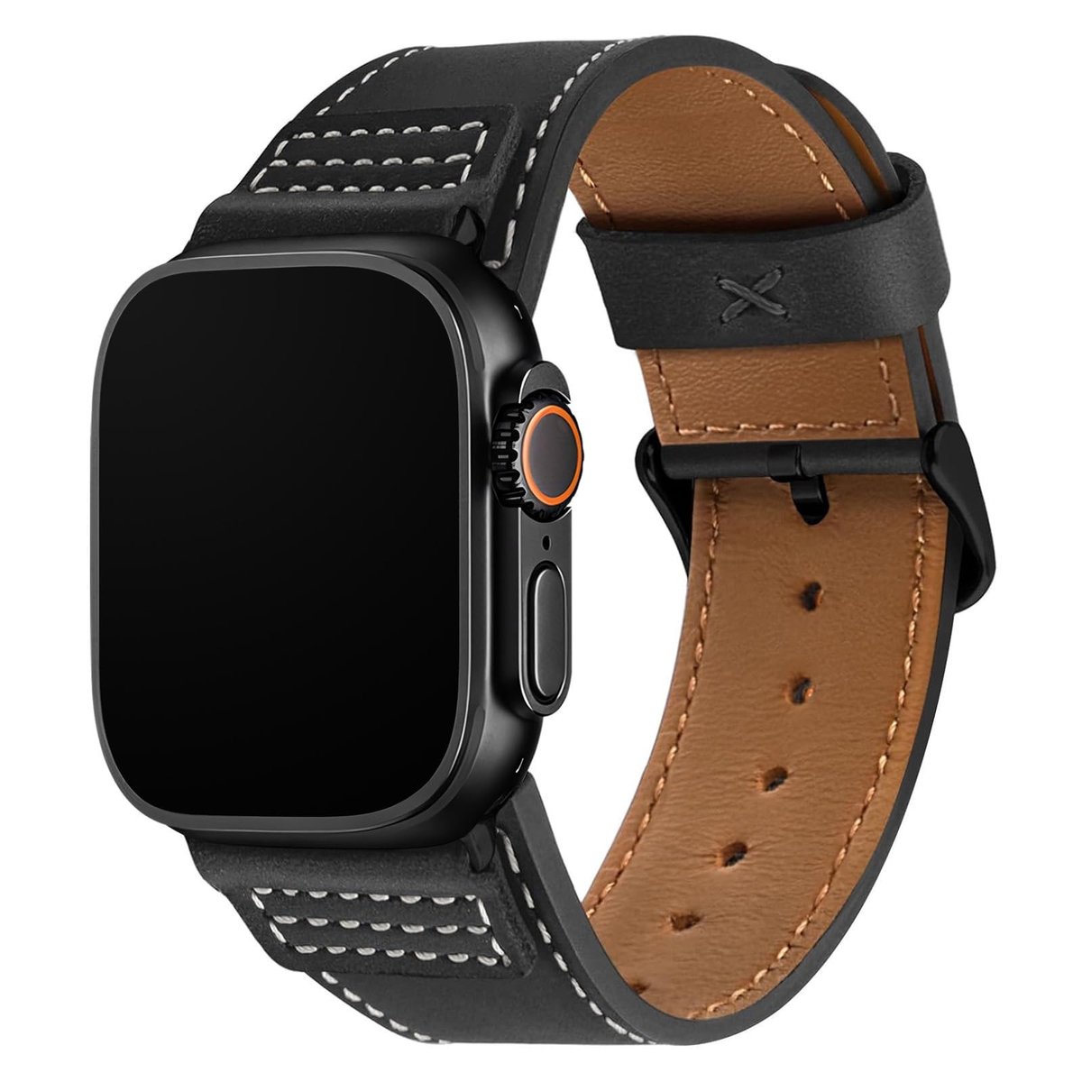 Dailygoods- Armband Dubbellaags Design - Horlogeband - Echt Leer - Uniseks - Compatibel met iWatch - Roestvrij Staal Gesp - Huidvriendelijk