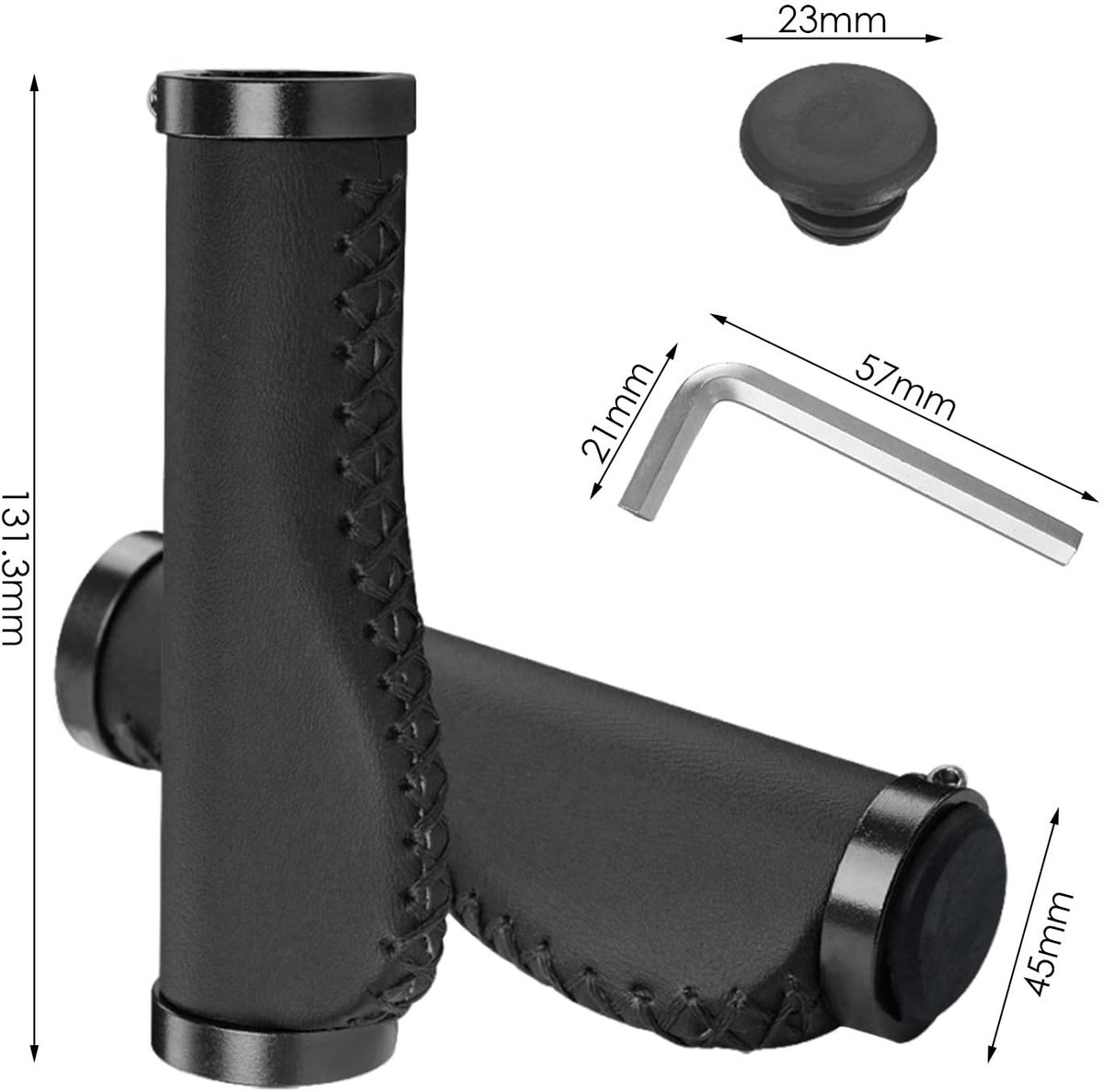 Dailygoods- Fietsdeksel - 1 Paar - PU-Leer - Antislip - Inclusief 2 Sleutels - Zwart - Eenvoudige Installatie - Fietsgrip