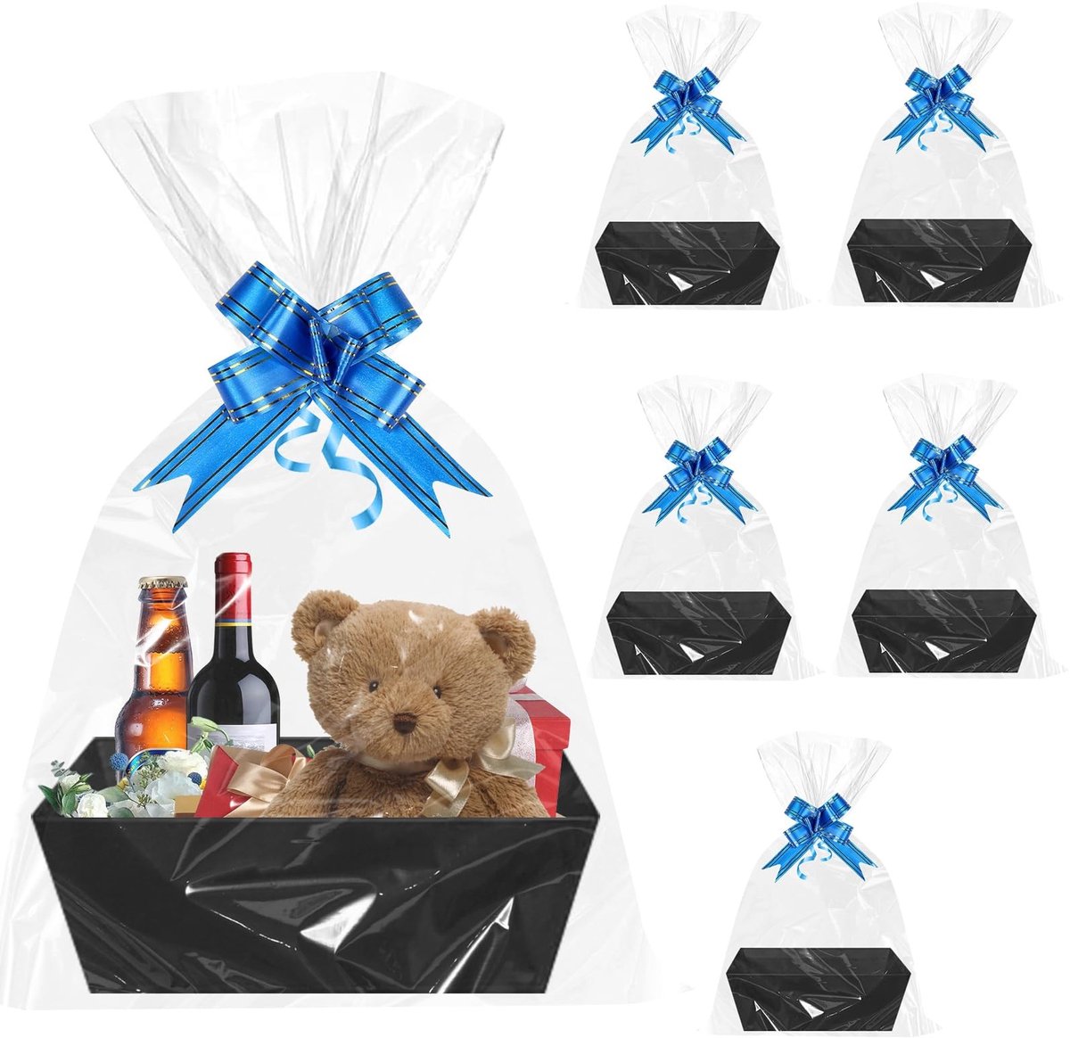 Dailygoods- Geschenkmand Robuust en Duurzaam - 6 Stuks - Kartonnen Mand - Gepersonaliseerde Geschenken - Perfect voor Verjaardagen - Hoogwaardig Kraftpapier - Presentmand