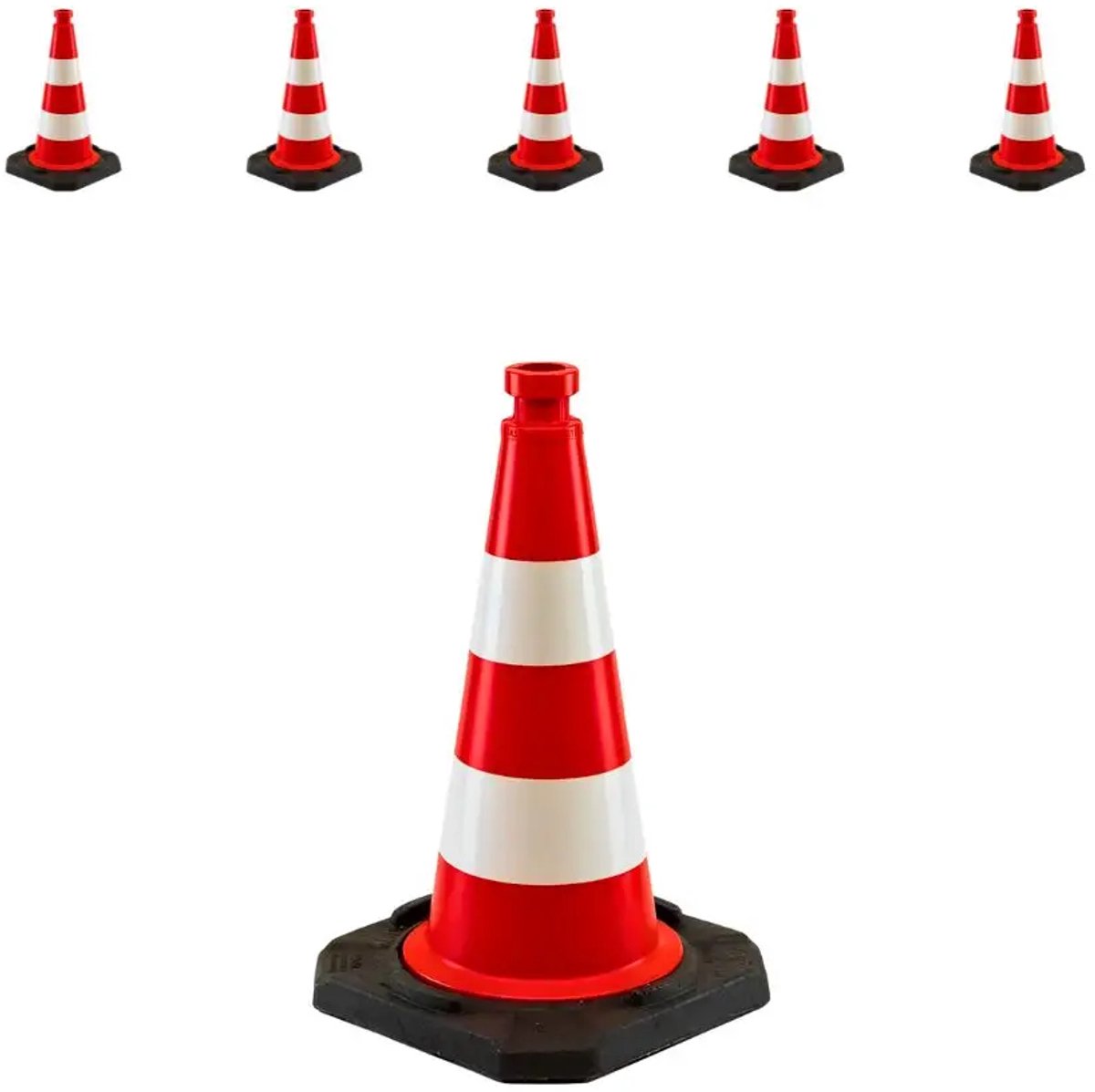 Ri-Traffic verzwaarde verkeerskegel - reflectieklasse 2 | 50 cm | 5 stuks