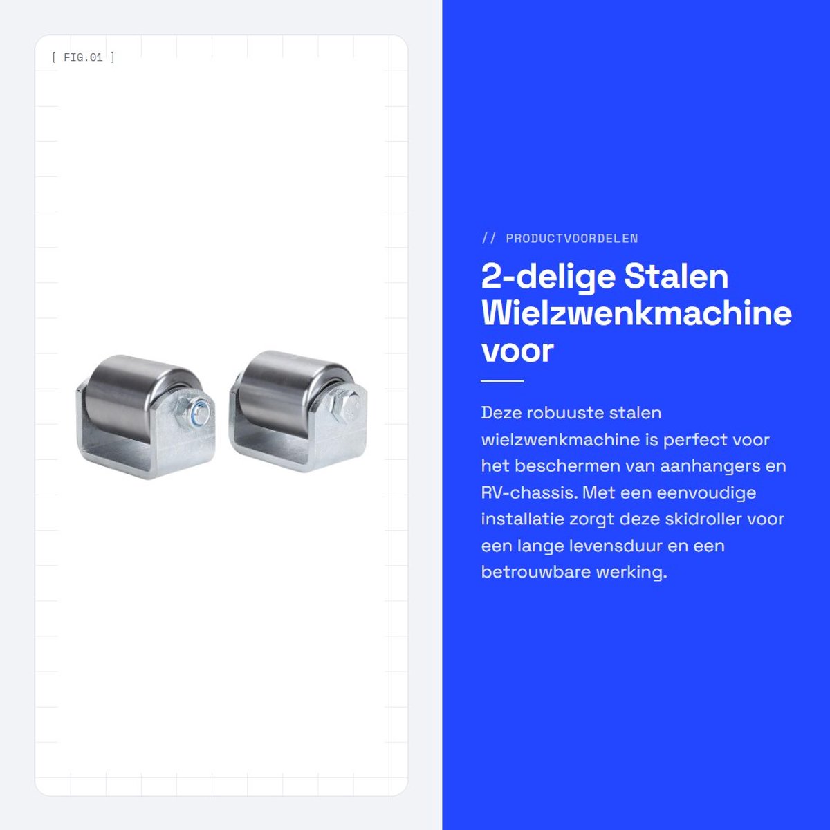 Dailygoods- Wielzwenkmachine Heavy Duty - Stalen Skidrollers - Bescherming Aanhanger - RV-Chassis - Robuuste Constructie - 2 Stuks