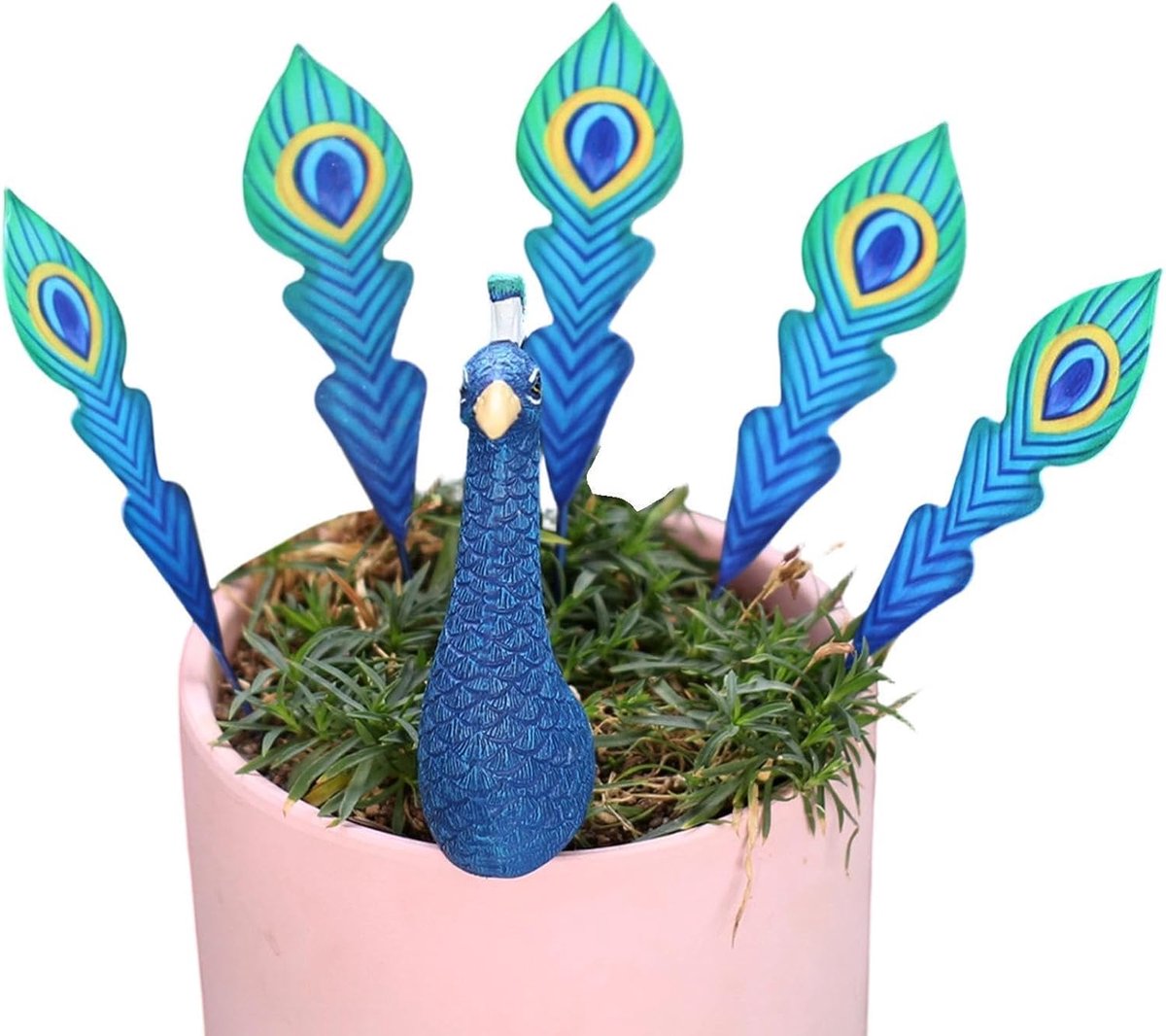 Decoratieve grondpennen - Tuindecoratie vogel - Tuin opfleuren - Charmant vogeldesign - Afmetingen pakket 24.5 cm - Blauw