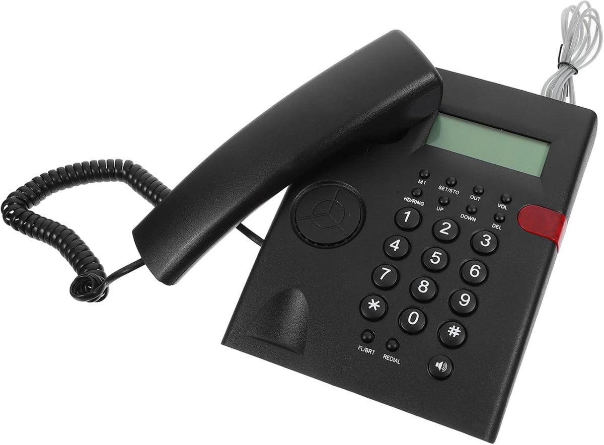 Vaste Telefoon - Huistelefoon Ouderen - Gemakkelijk Bellen - Grote Toetsen - 20 x 15.5 x 5.5 cm - Zwart