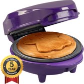 Bestron Wafelijzer - AMW500GH - 550W - Mini wafel - Geest vorm - Paars