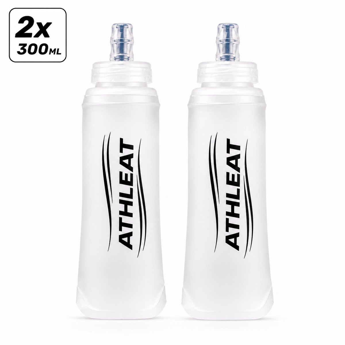 2 x Athleat soft flask 300ml - Bidon - Drinkfles - Opvouwbare waterfles - opvouwbare drinkfles - Waterfles hardlopen - Waterzak