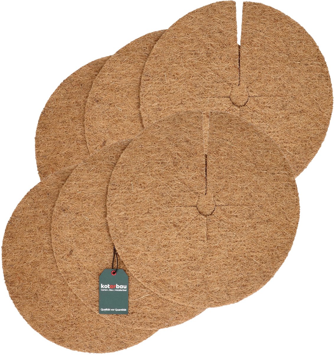 KOTARBAU® 6 stuks Kokosschijf, Kokosvezel, 37 cm, Bruin, Mulchschijf Kokos, voor Planten, Biologisch Afbreekbaar, Onkruidbescherming, Kokosschijven voor Planten