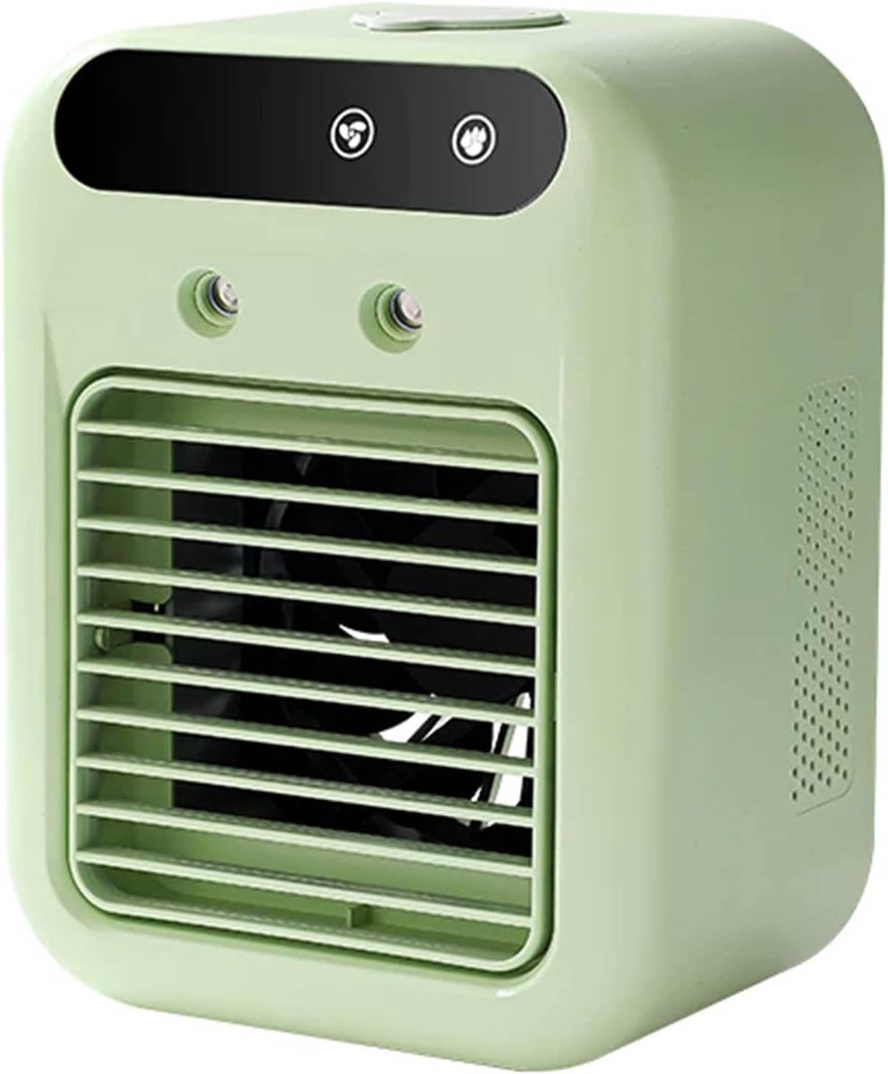Mobiele airco - Mobiele luchtkoeler - Stille mobiele airco met watertank - Persoonlijke airco - Verdampingskoeler voor kamer/slaapkamer/kantoor/camping - Groen