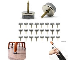 26 stuks vilten pads - geluidsisolerende pads - stoelpoten beschermpads - schroefpads - houten tafels beschermpads - schroefmontage - huisaccessoires - geschikt voor houten tafels, stoelen, krukken (grijs, 2,8*1 cm)