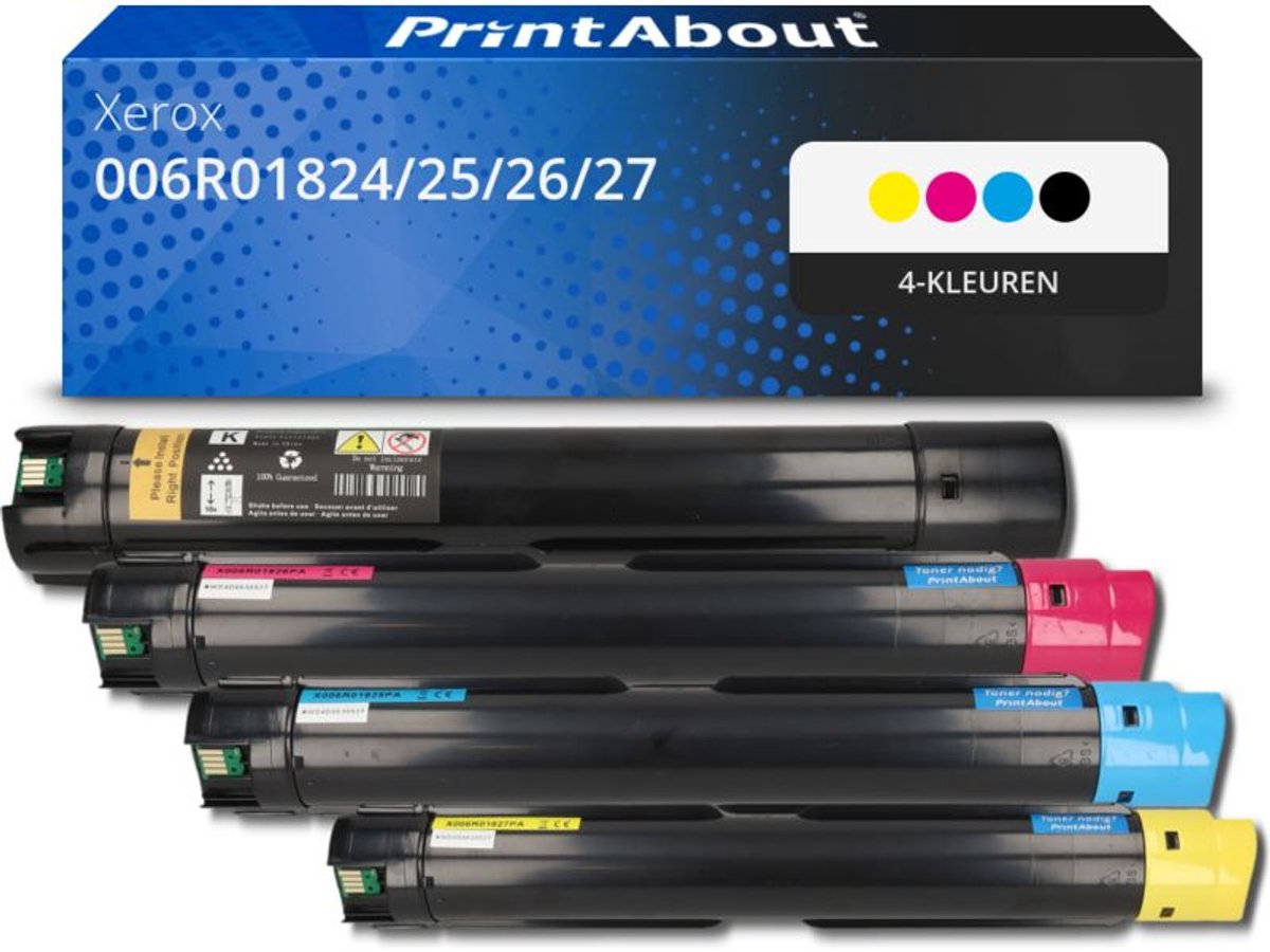 PrintAbout huismerk Toner 006R01824/25/26/27 4-kleuren Multipack Hoge capaciteit geschikt voor Xerox