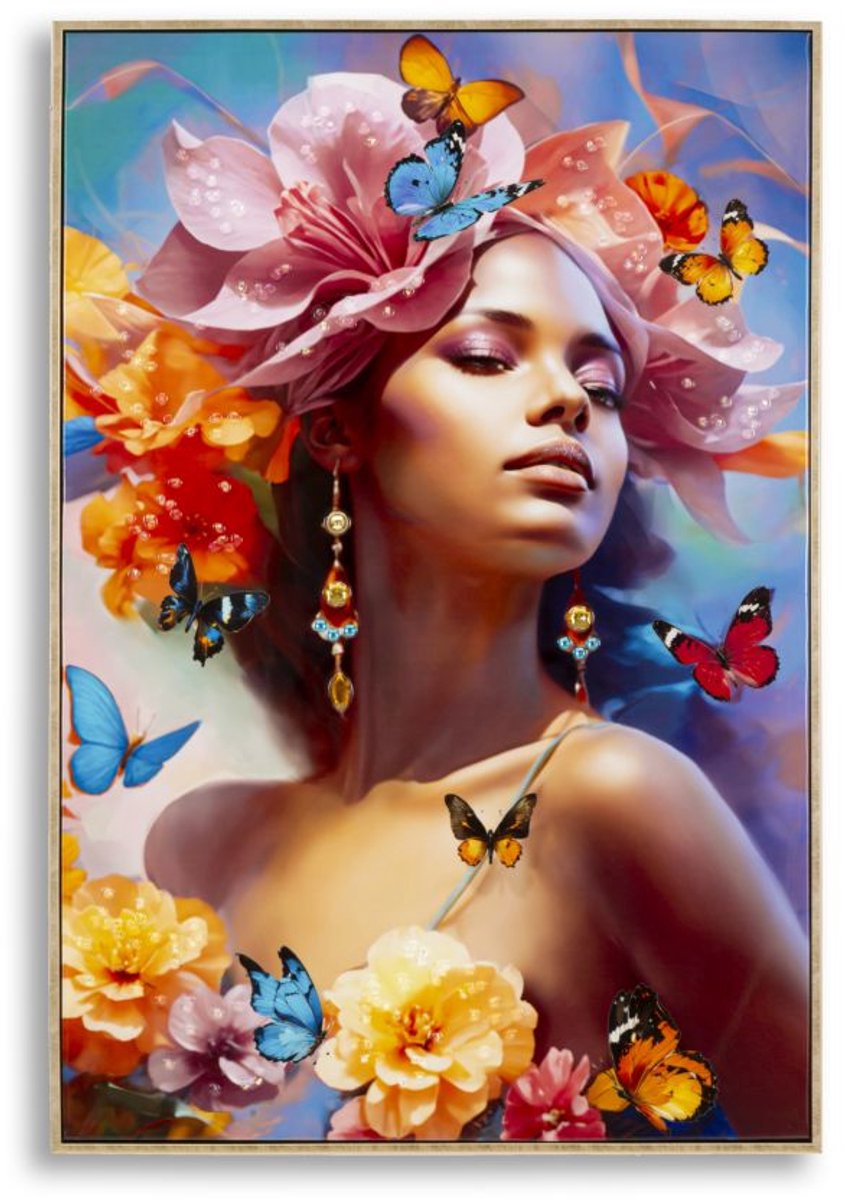 Schilderij Painted On Canvas Lacquered Marty With Frame -b 62×4×92 cm