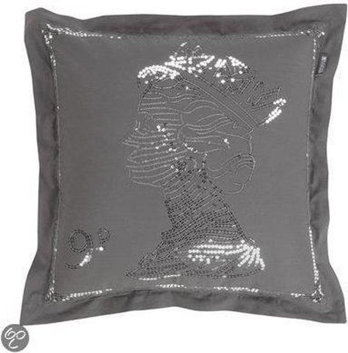 Kardol en Verstraten Hyde Park Queen - Sierkussen - 50x50 cm - Grijs