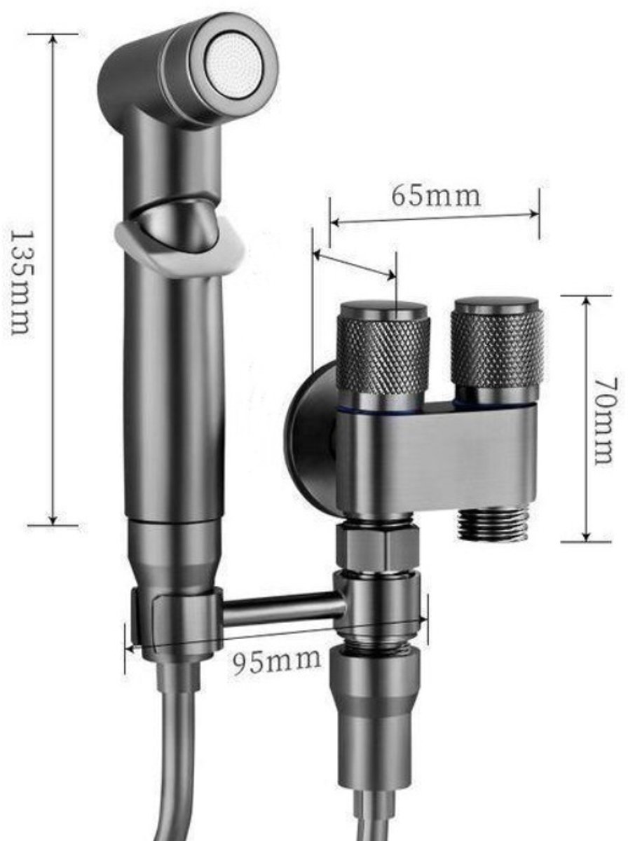 Roestvrijstalen Toilet Companion Set - Verbeterde Reiniging Grey