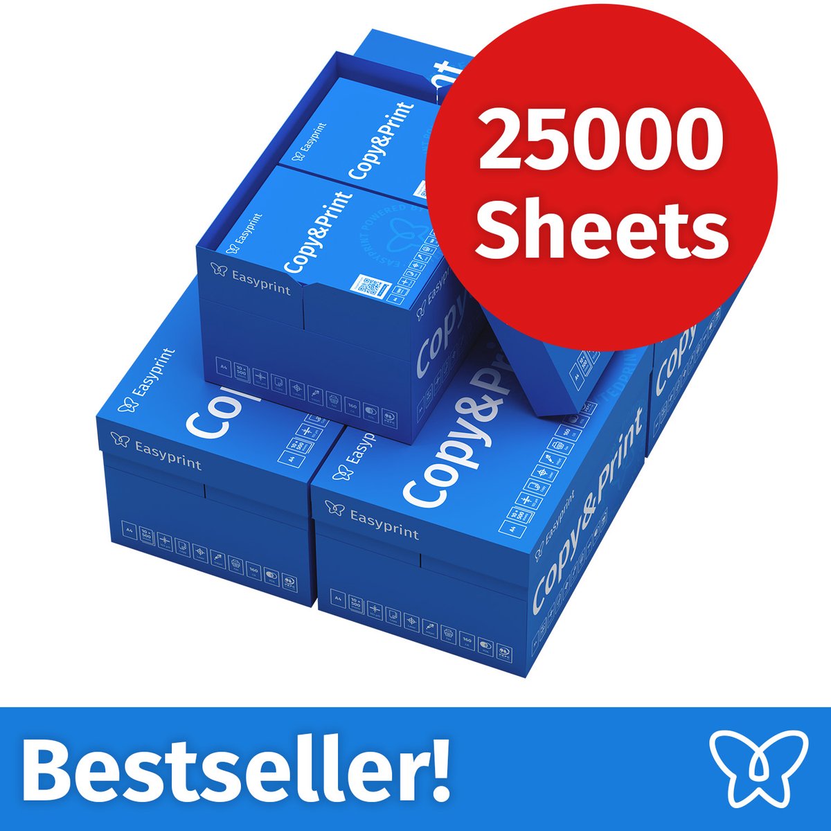 Easyprint Printerpapier kopieerpapier 25000 vellen 50 x 500 A4 premium wit testwinnaar PEFC