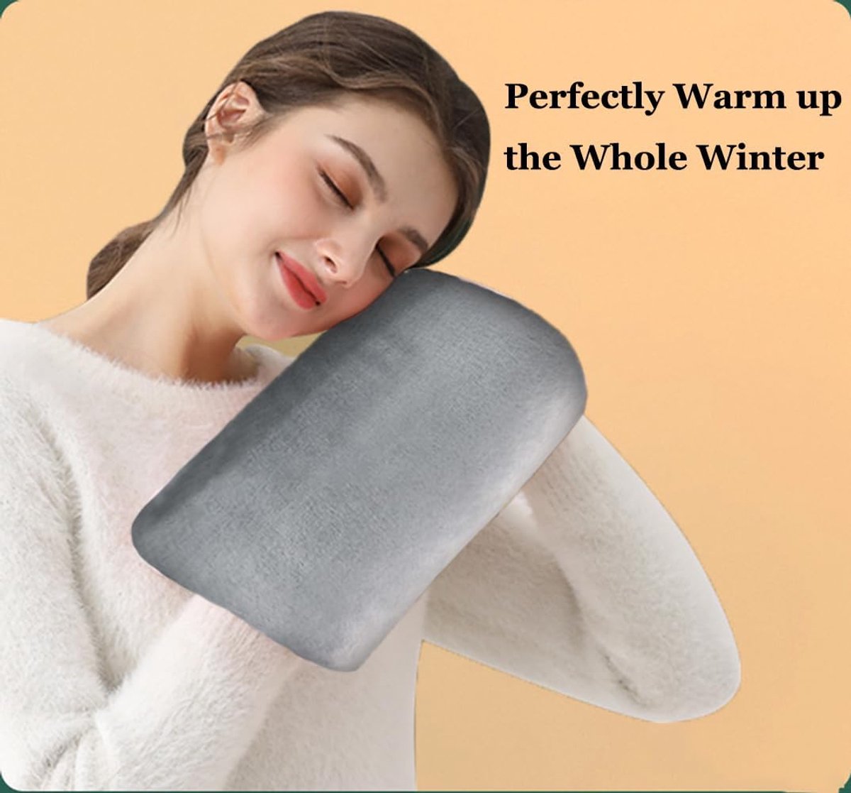 KZQ USB handwarmer zakje verwarmde handschoenen - Draagbaar oplaadbaar met zachte voering - Voor binnen en buiten wandelen kamperen en winter - Grijs — cadeau in Gadgets - foto 4