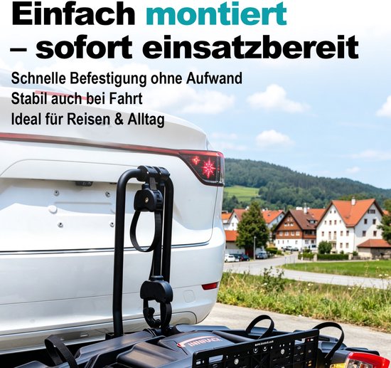 Zwarte Framehouder Set met Band Fietsendrager (2 Stuks) - 45 cm Strap - Voor E-bike & Fiets - Caravan & Camper — afbeelding 2