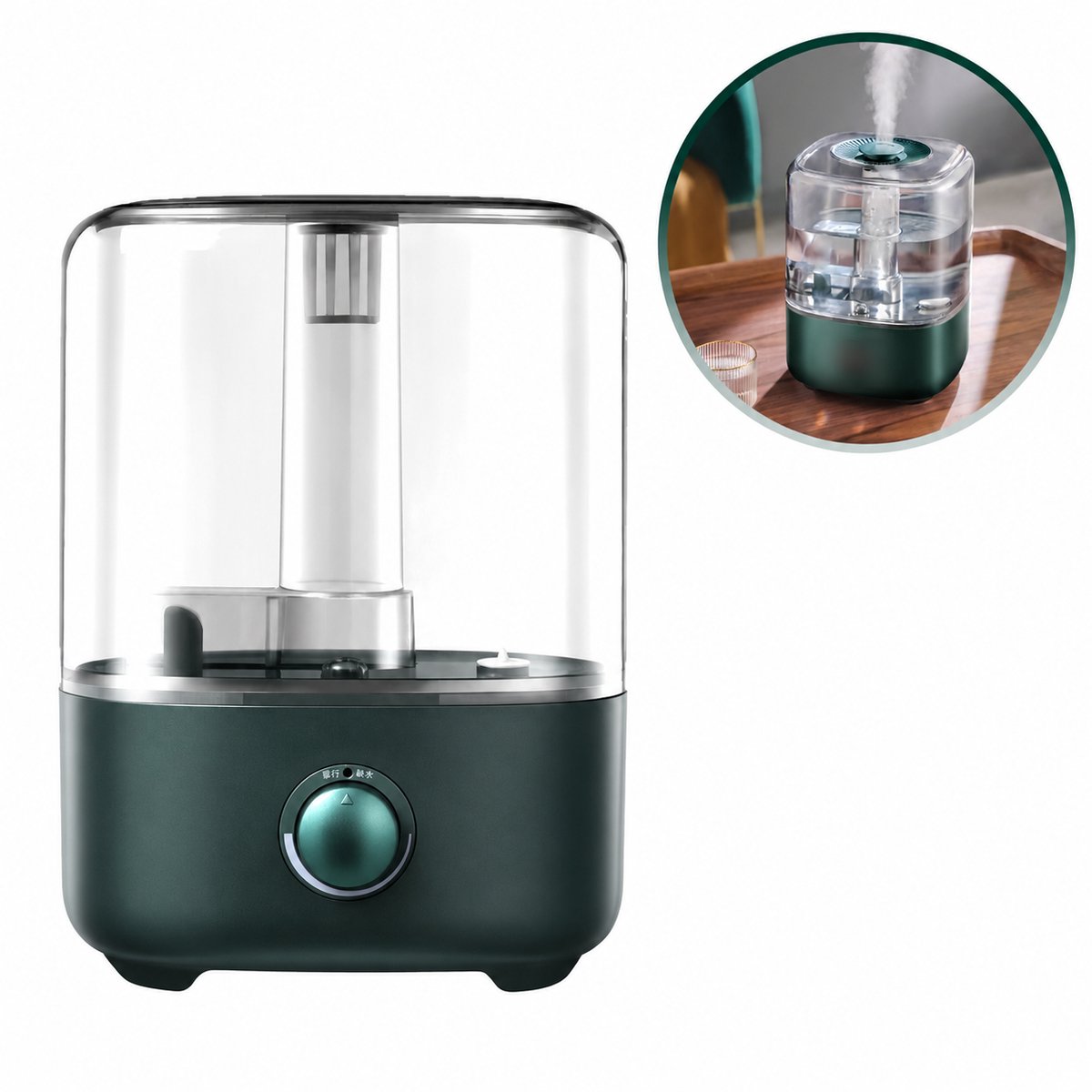 TEKROA® Luchtbevochtiger met koude - 5 liter - Topfill - Aroma - Humidifier - Geschikt voor slaapkamers en kantoren