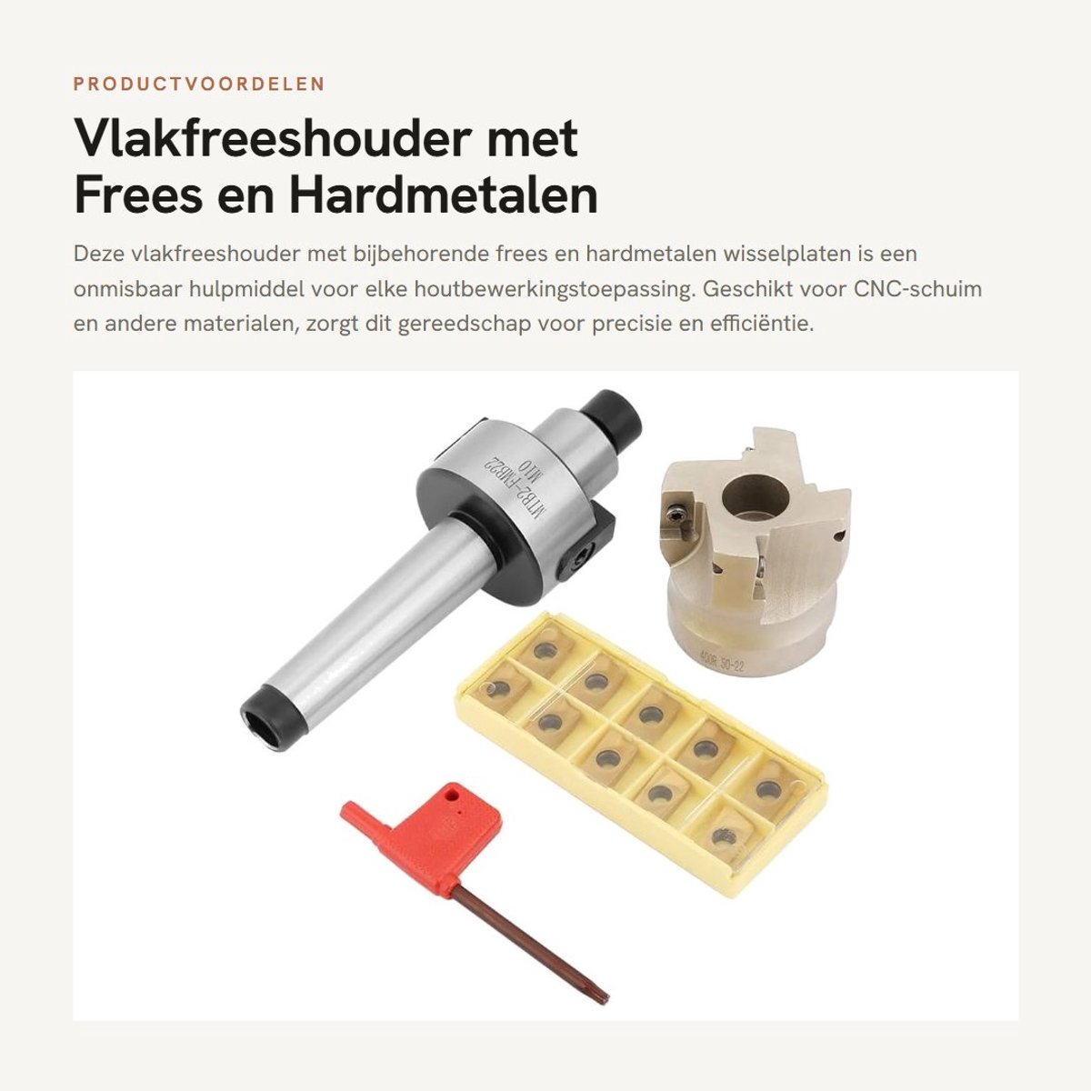 Dailygoods- Vlakfreeshouder met 10st APMT1604 Wisselplaten - CNC Frees - Hardmetalen Platen - Houtbewerkingsgereedschappen - Hoogwaardige Kwaliteit - Freestool