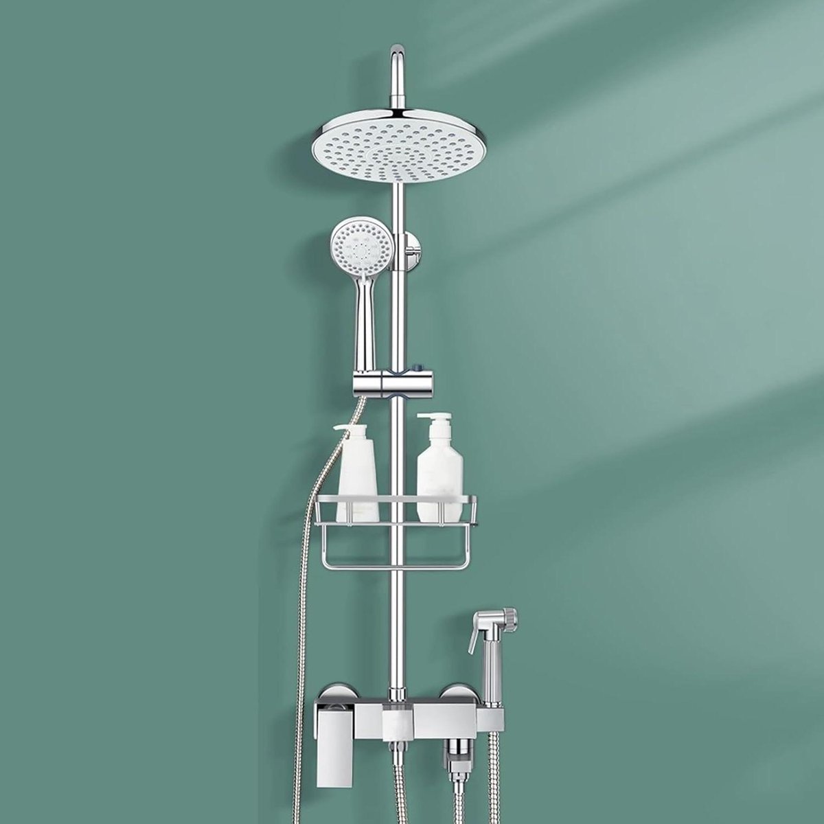 Douchekraan Set - Regendouche Systeem - Badkamer Vernieuwen - Messing Hoofdlichaam - 1.5 M