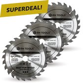 Drie RN Tools cirkelzaagbladen, Ø 165 x 1.5 x 20 mm met 24 tanden. "SUPERDEAL!"