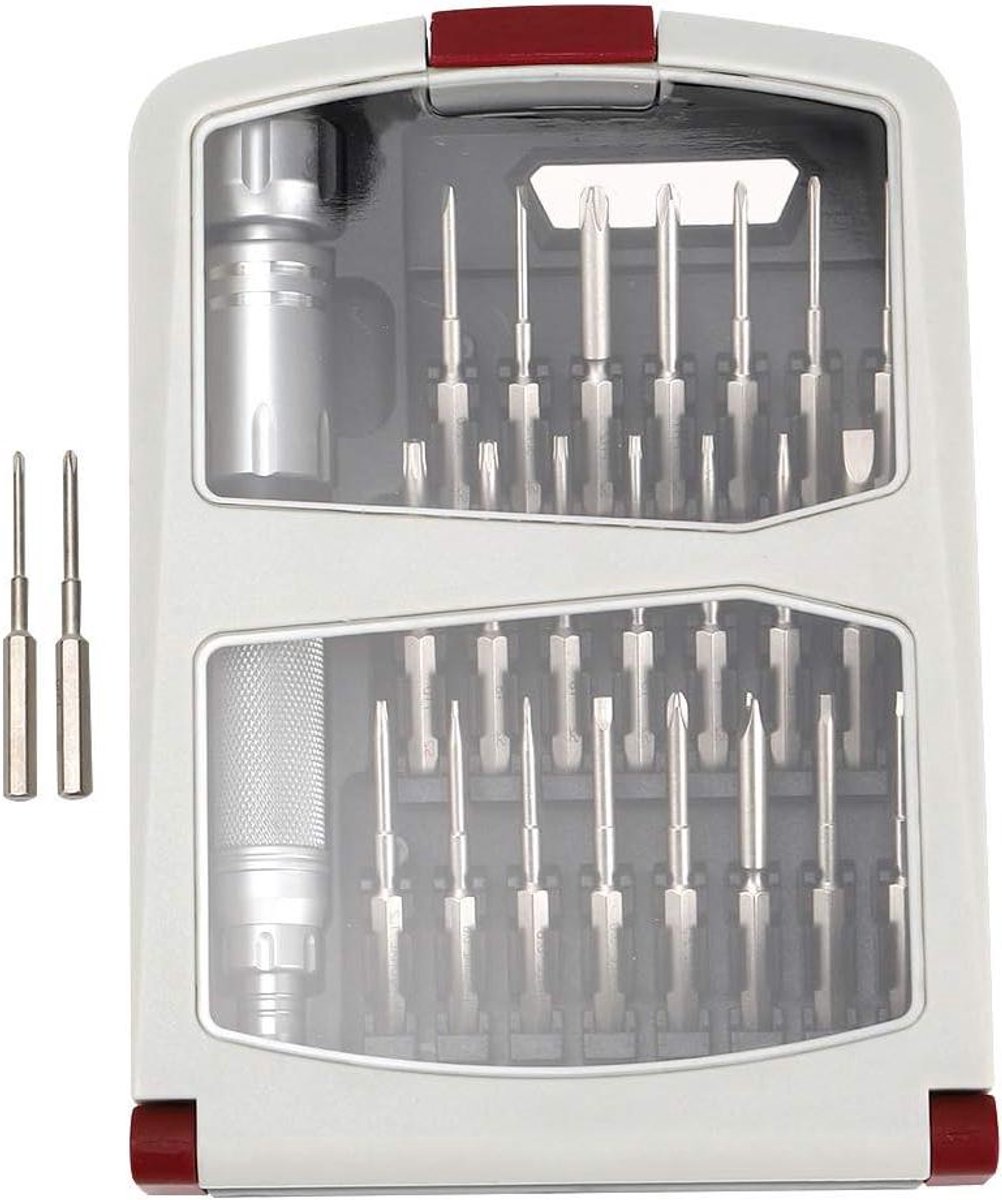 Precisie Schroevendraaier Set - Reparatieset - Elektronica Reparatie - 22 Magnetische Bits - 22 Delig - Zilver