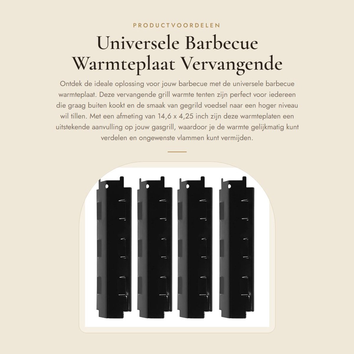 Dailygoods- Warmteplaat Vervanging - Warmteplaat Kuikens - Grillverwarmingselement 36,5 cm L x 11,4 cm B - Geschikt voor Char-Broil Modellen - BBQ Onderdelen - Schokbestendig Materiaal - Barbecueplaat