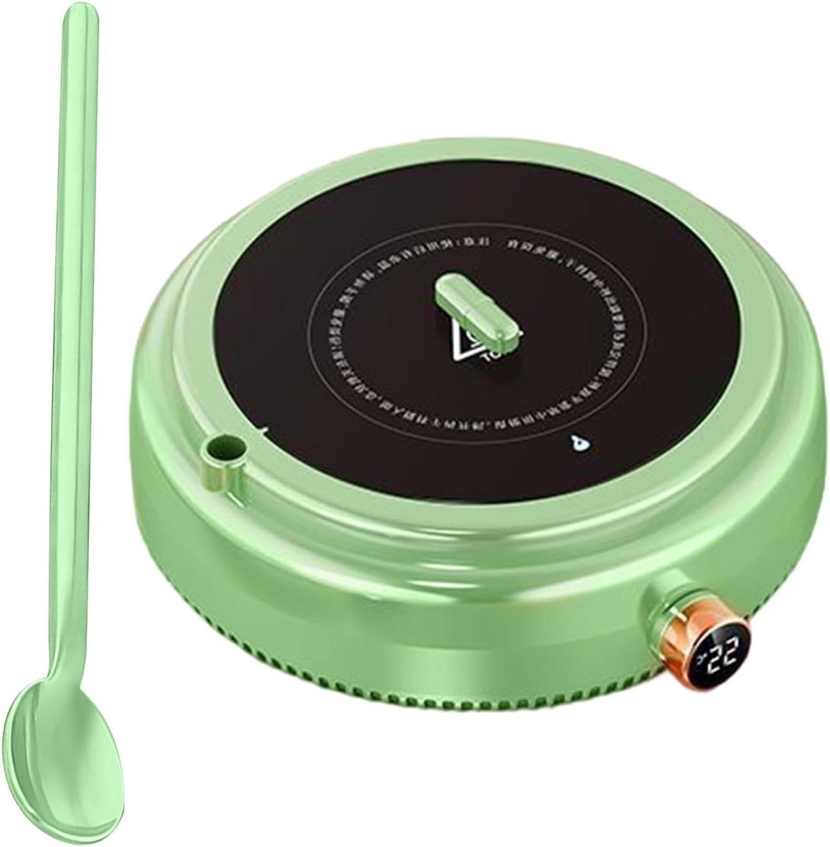 Drank Verwarmer - Beker Houder - Warme Dranken Houden - Intelligente Timer - 12 cm - Groen