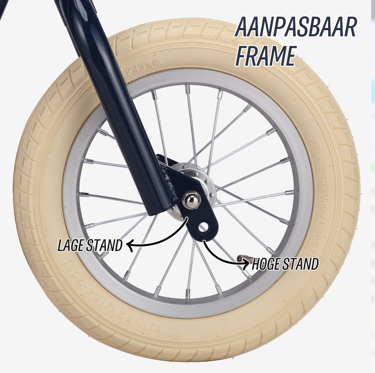 Køvapää Trike - 2 in 1 Loopfiets - 1.5 t/m 4 jaar - Met Naamsticker - 12 inch – Loopfiets - Blauw — afbeelding 8