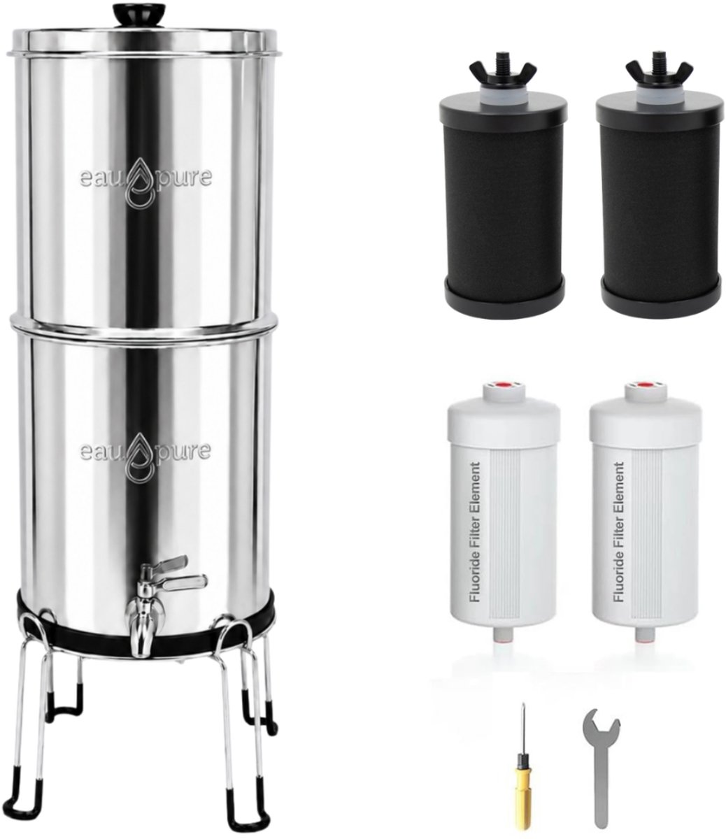 Eaupure Family Waterfilter + set filterelementen om fluoride te filteren