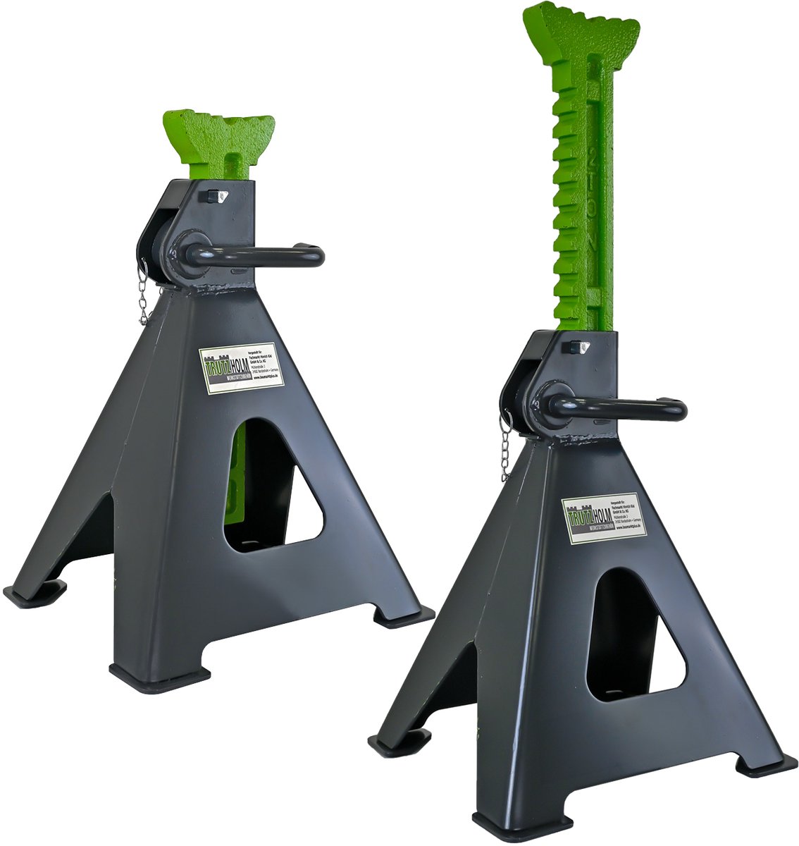 TRUTZHOLM Assteunen Set van 2 - Steunbokken 12 Ton per stuk - Heavy Duty Kriksteunen Vrachtwagen XL 490-750mm Verstelbaar