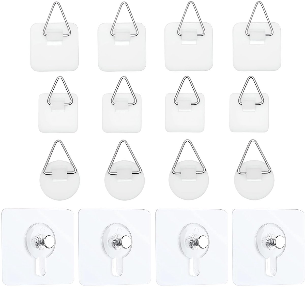 Dailygoods- Wandhaken 16 stuks - Zelfklevend - Fotohaak - Wandbevestiging zonder boren - Robuust kunststof - Ideaal voor schilderijen