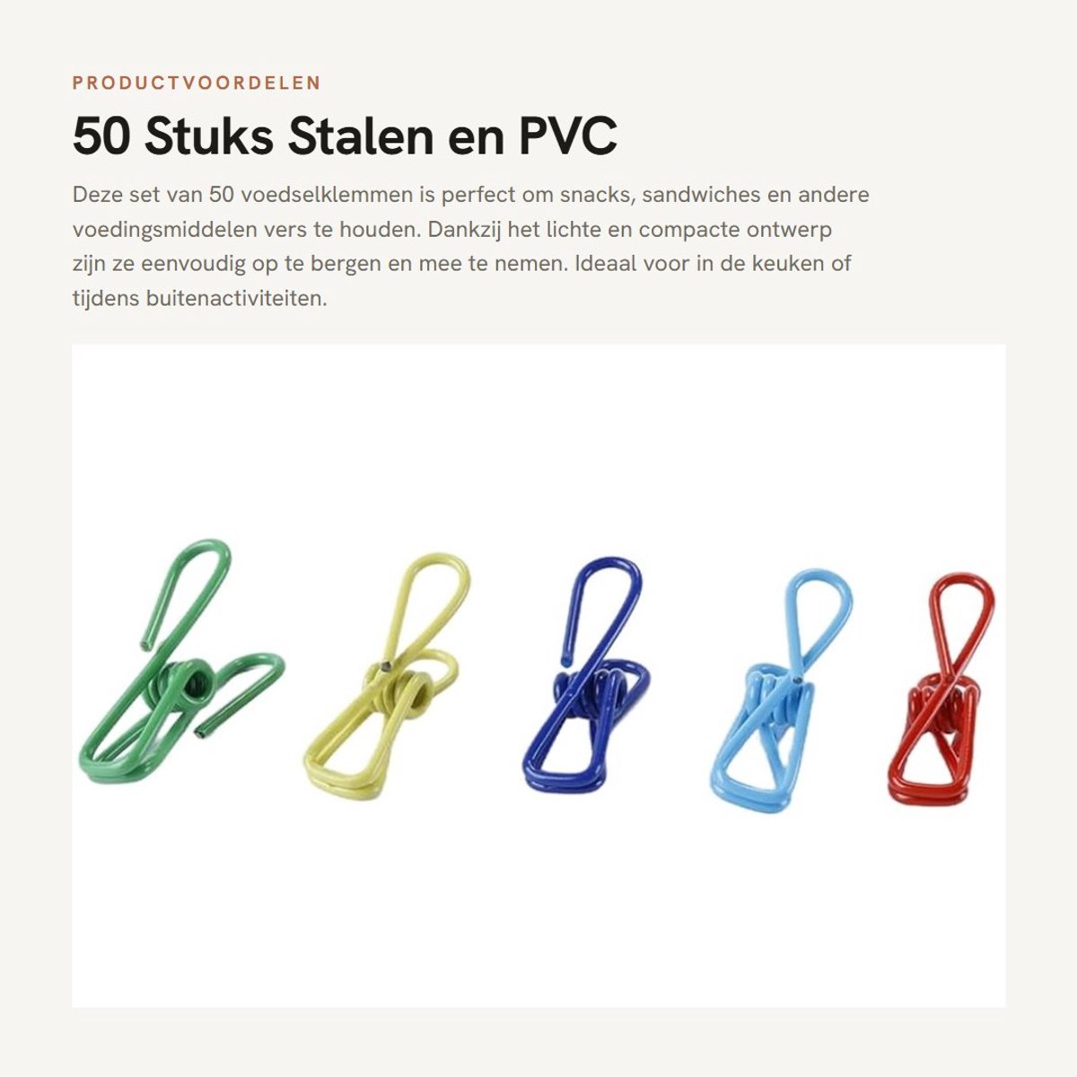 Dailygoods- Zakklemmen 50 Stuks - Voedselklemmen - Lichtgewicht - Compact - Multicolor - Roestvrij Staal - Voedselclips