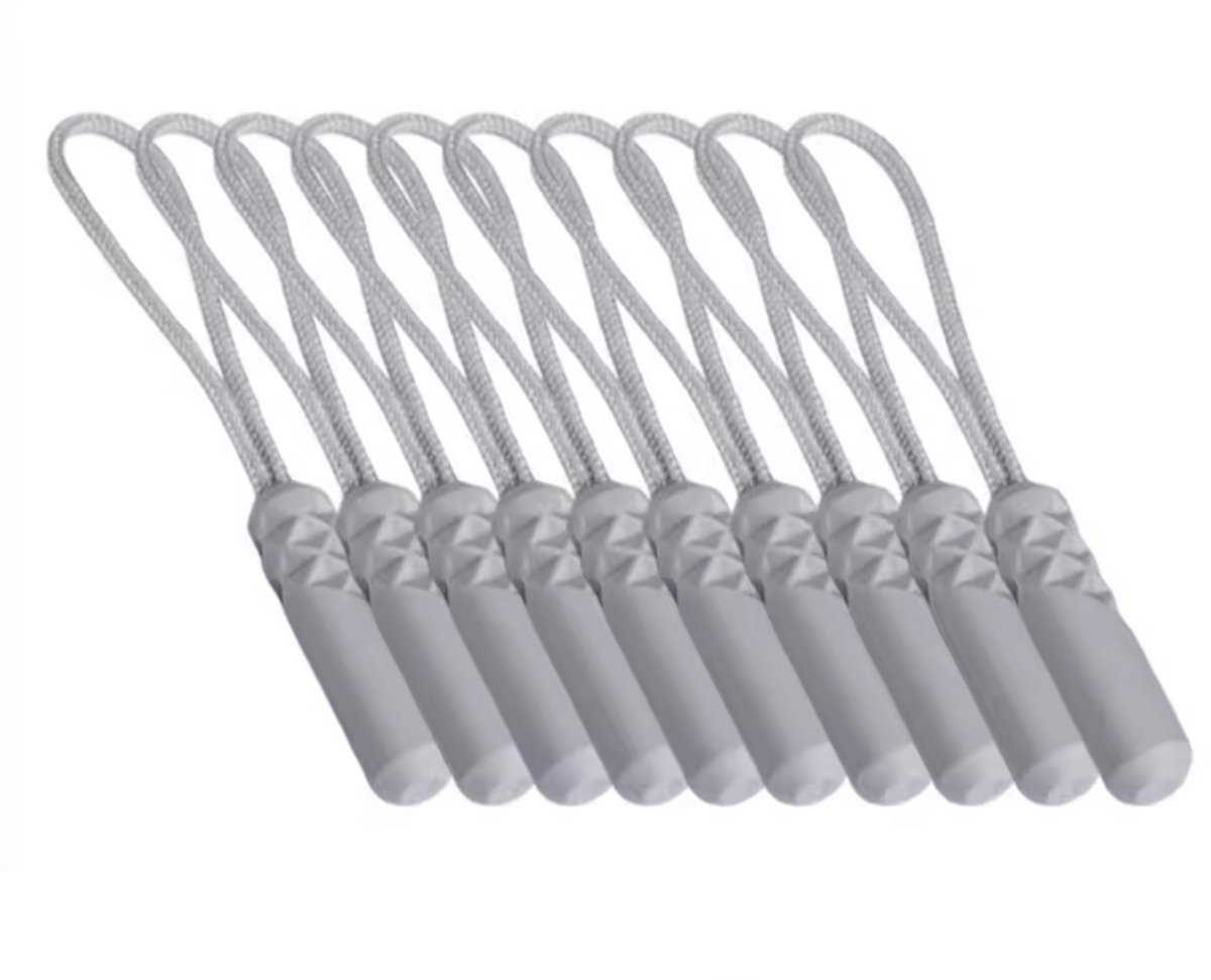 Zipper puller cilinder wit - ritstrekker - ritsreparatie - 2 stuks
