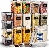 Voorraaddozen met Deksel Luchtdicht Set van 16 - Pasta Muesli Meel - Opbergdoos Keuken - Opbergcontainers Keuken - Keuken Opberging & Organisatie - Kitchen Storage & Organisation kaasstolp