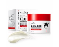 SADOER Kojic Acid Gezichtscrème 30g | Pigmentvlekken Crème | Hyperpigmentatie | Donkere Vlekken | Niacinamide Crème | Hyaluronzuur | Anti-Aging | Hydraterende Dagcrème | Egalere Huidteint | Verhelderende Gezichtsverzorging