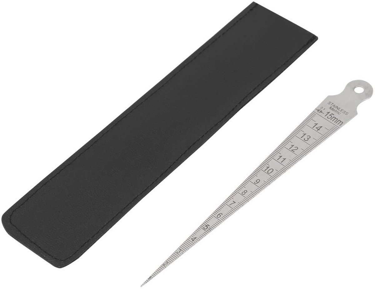 Dailygoods- Voelermaat Roestvrij Staal 0-15mm - Taps Toelopende Liniaal - Inspectie Meetinstrument - Lasmetingen - Duurzaam - Lichtgewicht - Meetlat