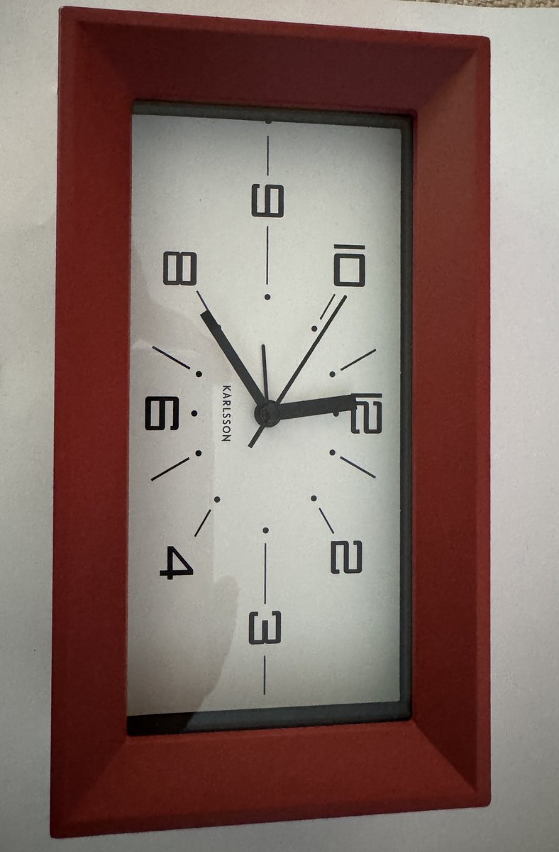 Alarm clock Lujo Rectangle red ochre