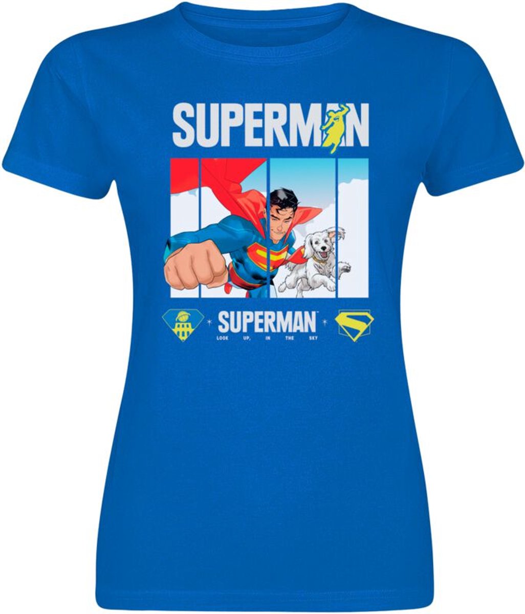 Superman 2025 - Superman Look Up Dames T-shirt - blauw - XL