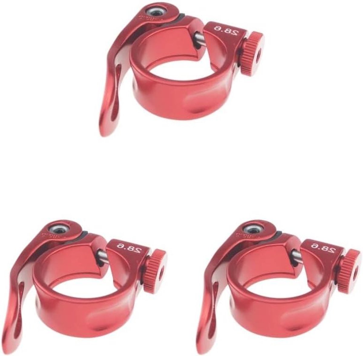 Fiets Zadelpen Klem - Zadelklem Snelspanner - Zadelhoogte Verstellen - Lichtgewicht Aluminium - 28.6 mm - Rood