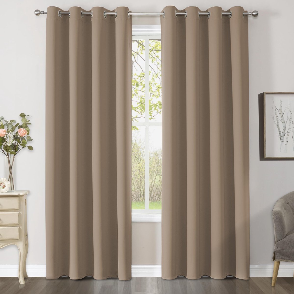 Dailygoods- Verduisteringsgordijnen thermisch - Gordijnen met ringen - Geluidsisolatie - Zacht en duurzaam - Koudebescherming - Ondoorzichtig