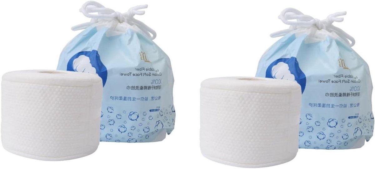Wegwerp Doekjes - Make-up Remover - Gezichtsreiniging - Zacht Katoen - 2 Stuks - Willekeurig