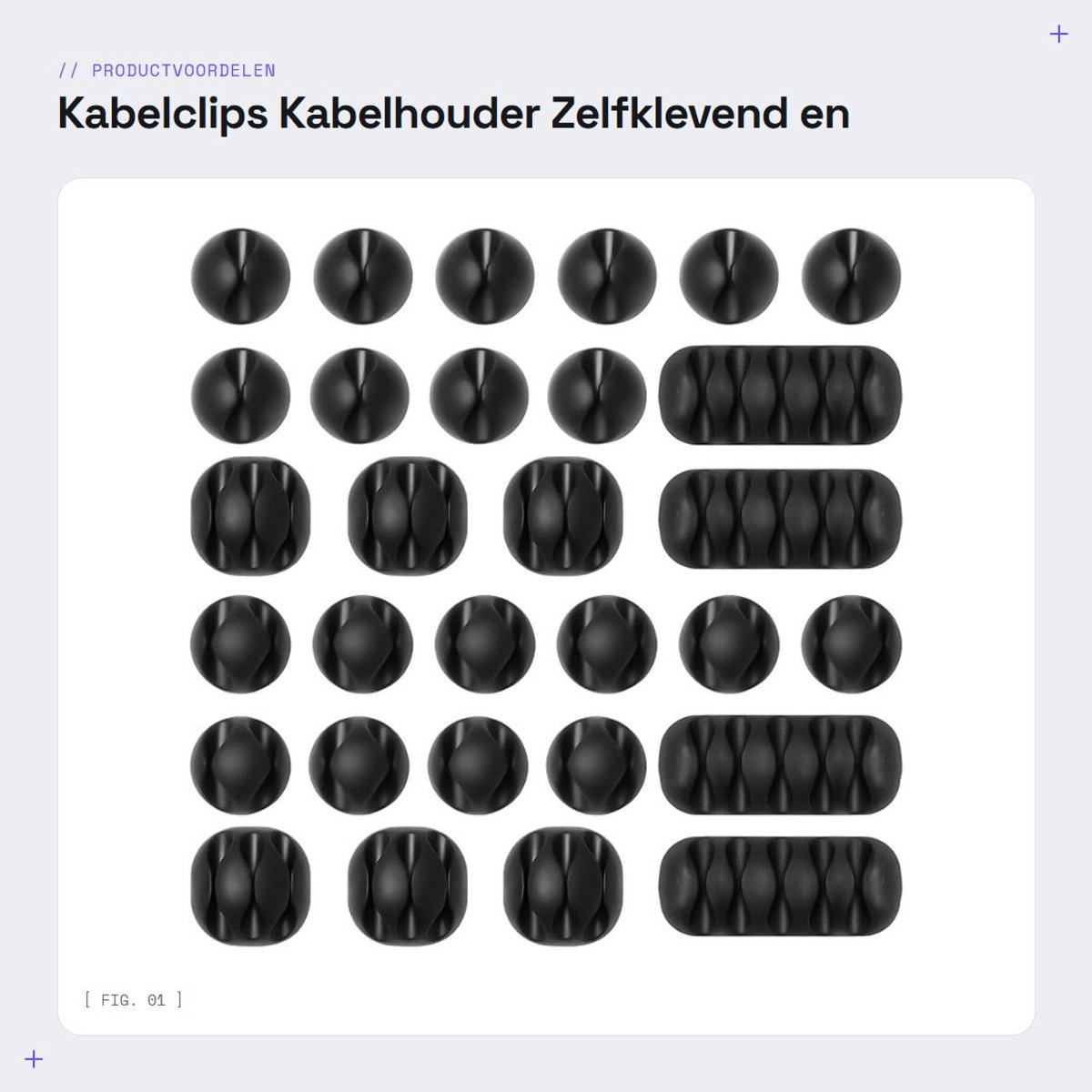 Dailygoods - Kabelclips - Kabelhouder - Zelfklevend en veelzijdig - Zwart - Kabelorganizer - Ideaal voor bureaus en thuis - 30 stuks