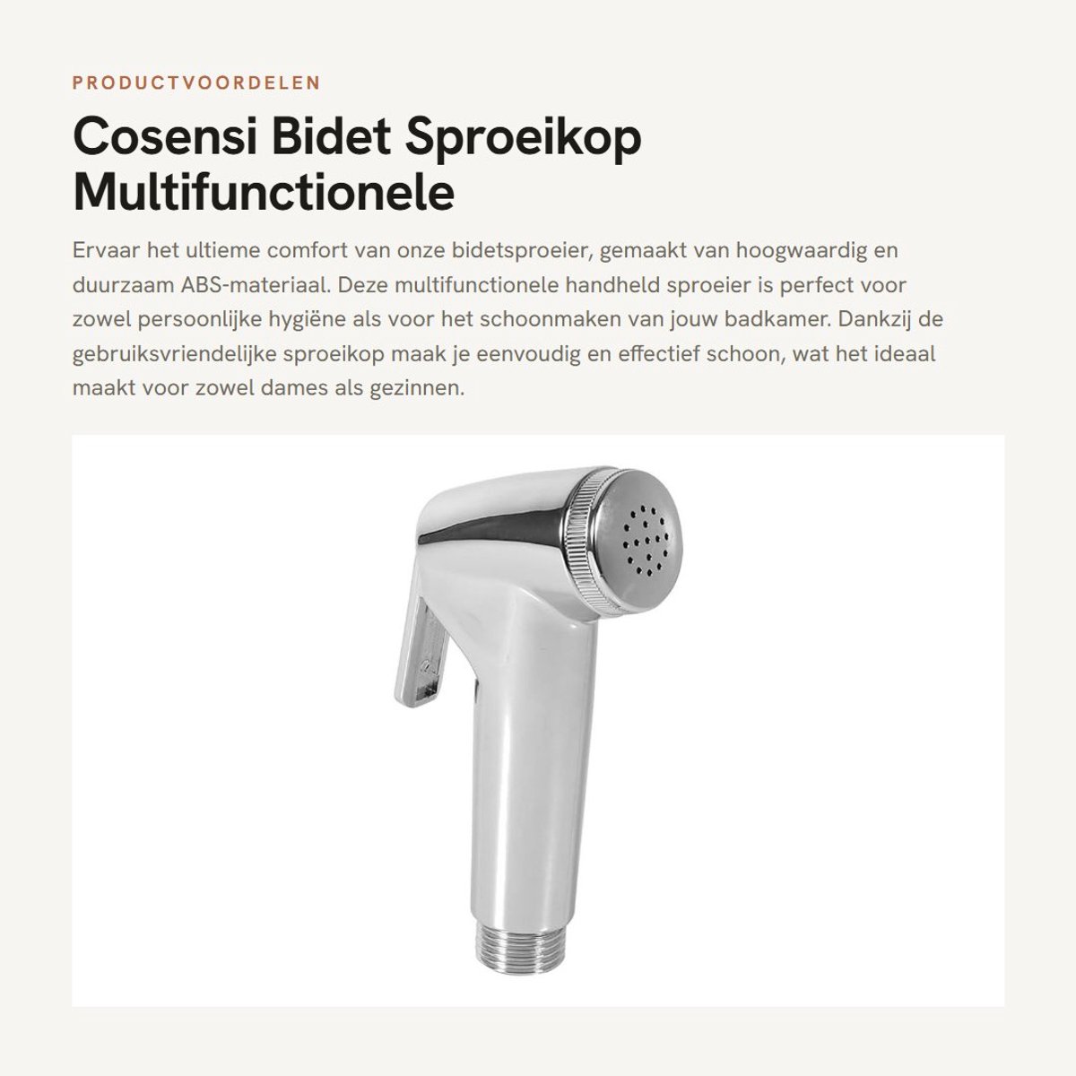 Dailygoods- Bidet Sproeikop Hoogwaardig ABS - Multifunctionele Handdouche - Toiletreiniger