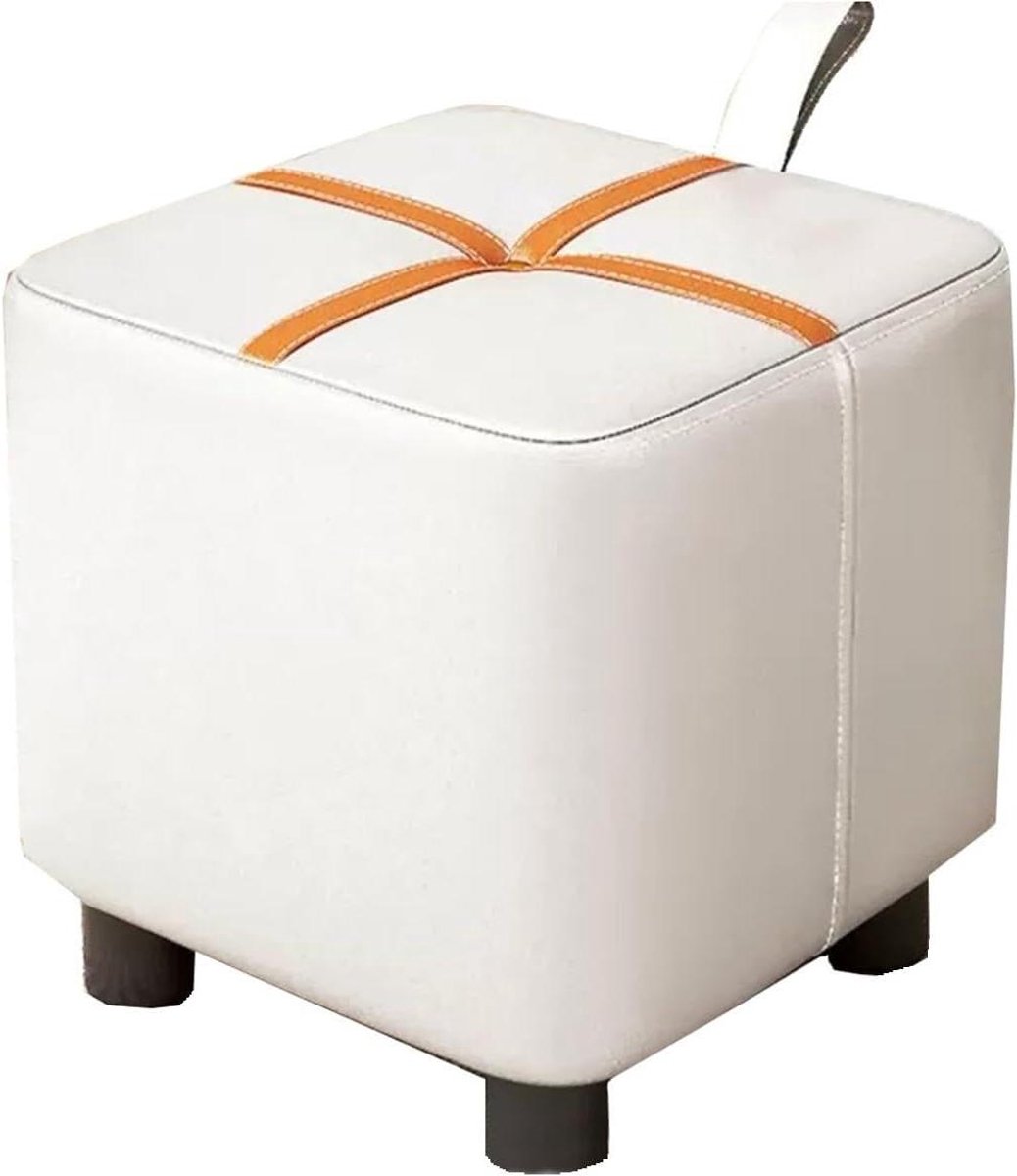 Voetenbankje - Poefje - Ontspannen Zitten - Sponge Padded - 28x28x32 cm - Beige