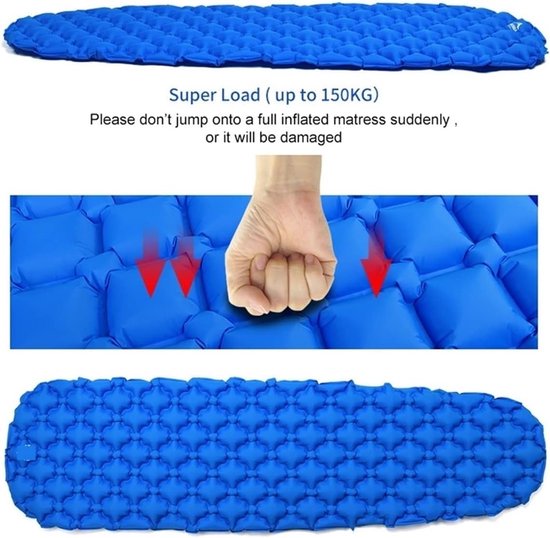 Kampeer Matras - Luchtbed Opvouwbaar - Buiten Slapen - Lichtgewicht Nylon - R-waarde 1.3 - Eén Kleur — afbeelding 5
