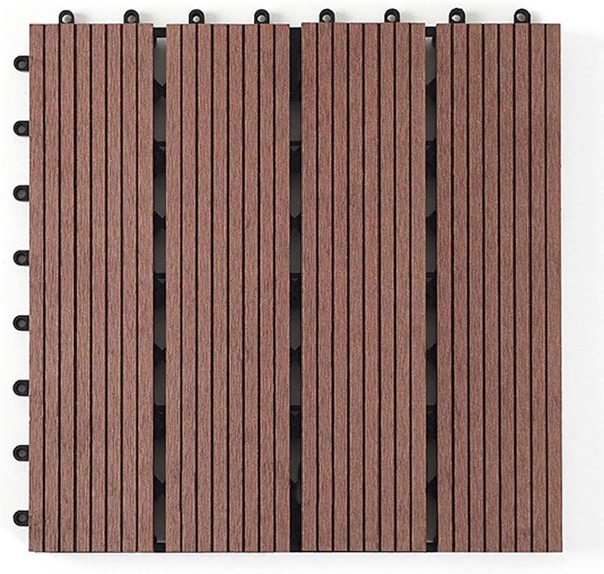 Kunststof Terrastegels - Composiet Vloer - Buiten Leven - In Elkaar Grijpend Systeem - 30x30x2cm - Houtkleur