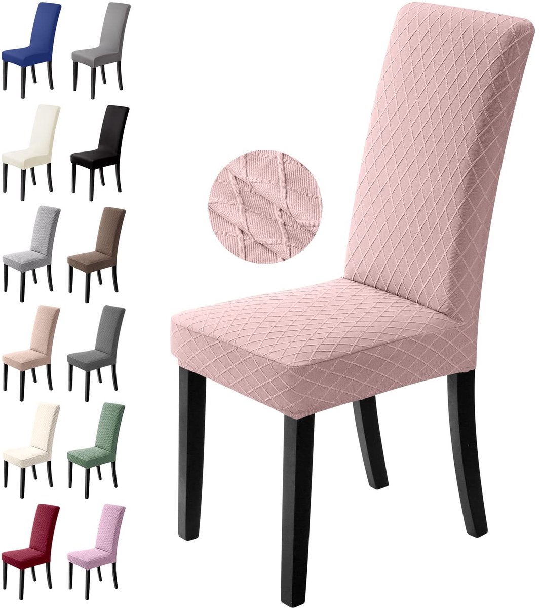 Dailygoods- Stoelhoezen Stretch - 6 Stuks - Eetkamerstoelen - Beschermend - Ademend - Hoog