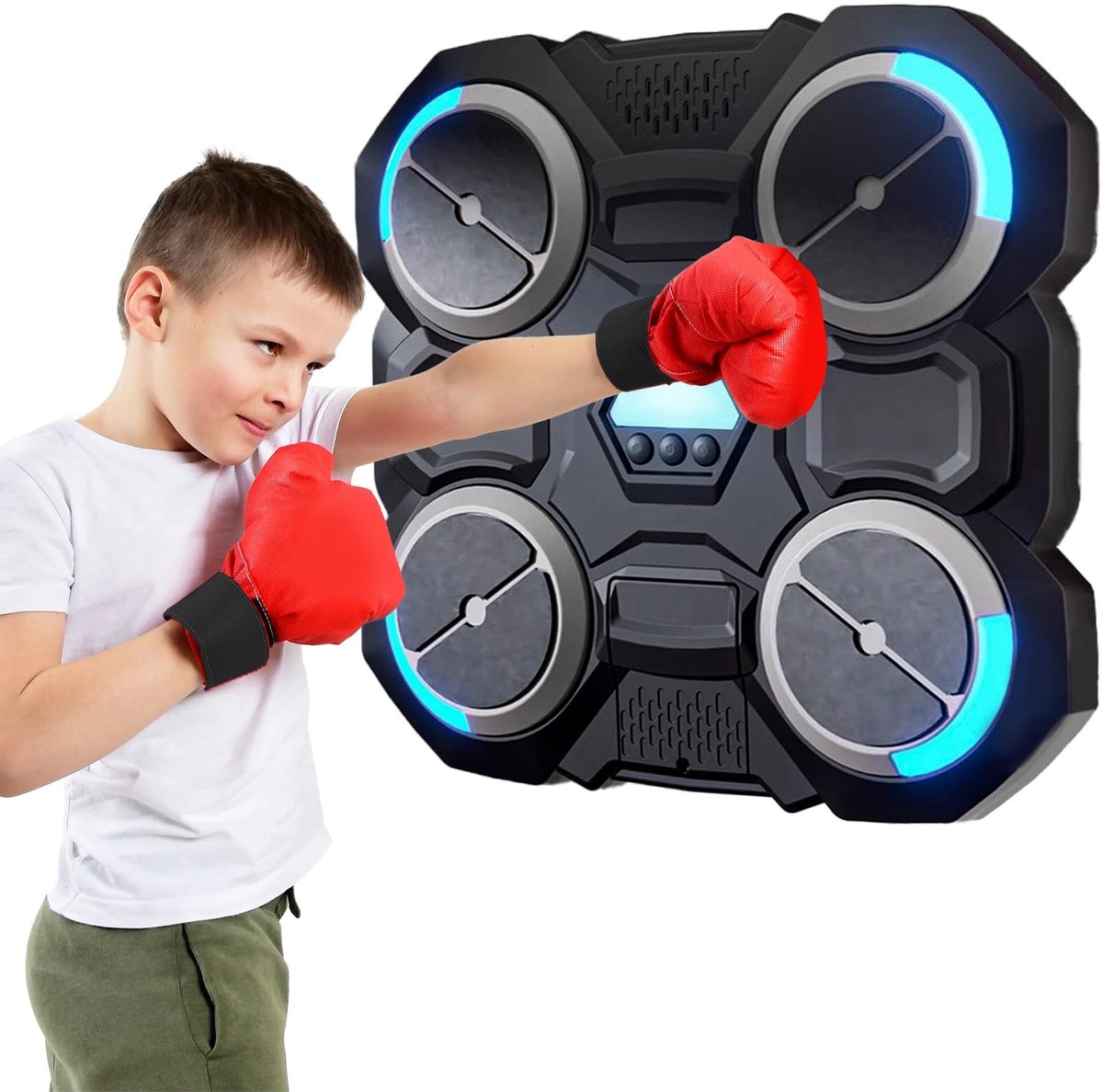 Dailygoods - Music Boxing Machine - Elektronische bokstraining - LED-muziekbox - Geschikt voor volwassenen en kinderen - Kunststof - Slagwand met muziek