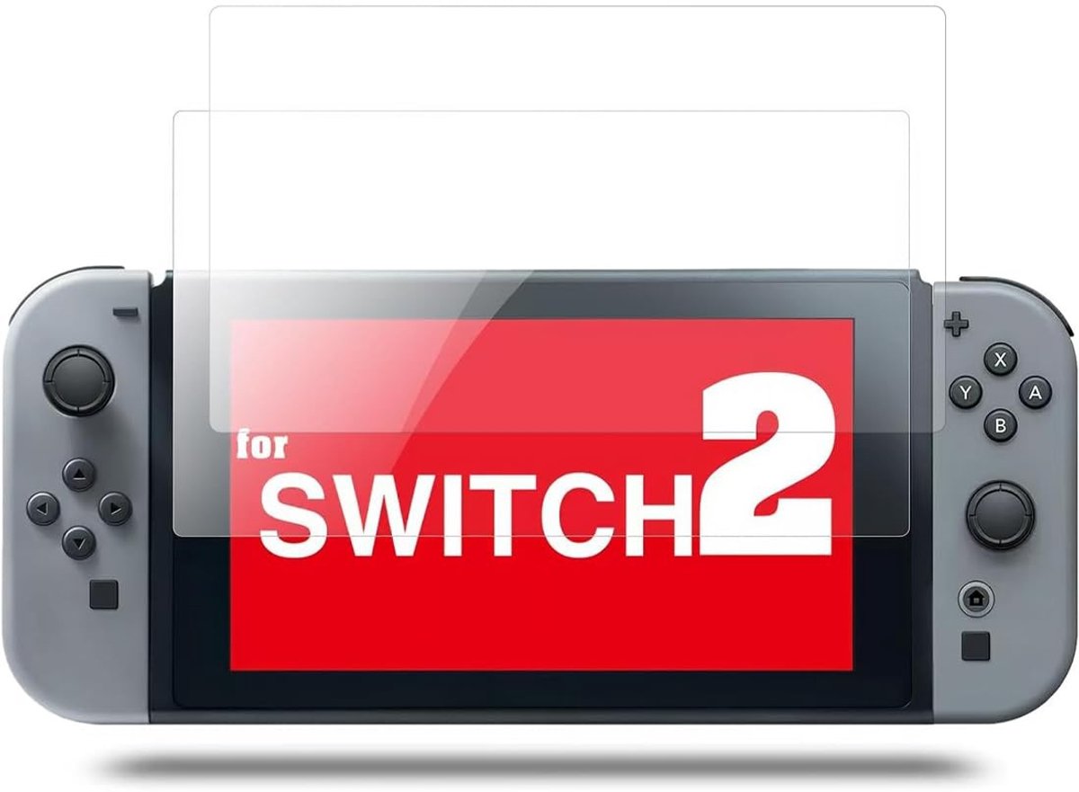 Dailygoods- Displaybeschermfolie Krasbestendig - HD-Bescherming - Gehard Glas - Vuilafstotend - Voor Switch 2 - Helder Scherm - Screenprotector