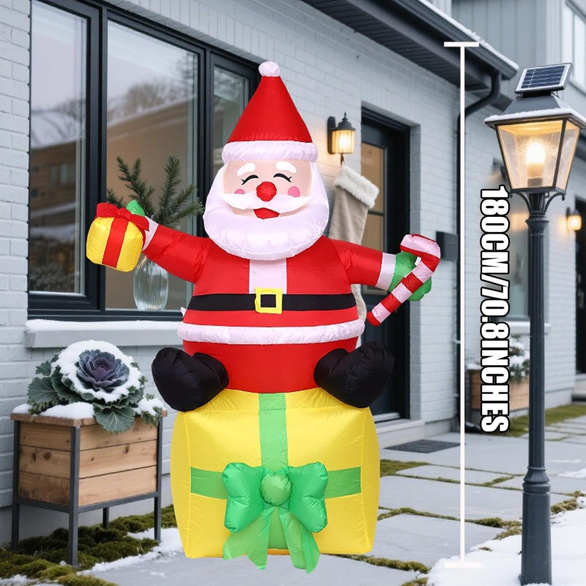 Opblaasbare Kerstfiguur - Feestelijke Decoratie - Tuin Verlichten - Waterproof LED - 180 cm - Multicolor – foto 7